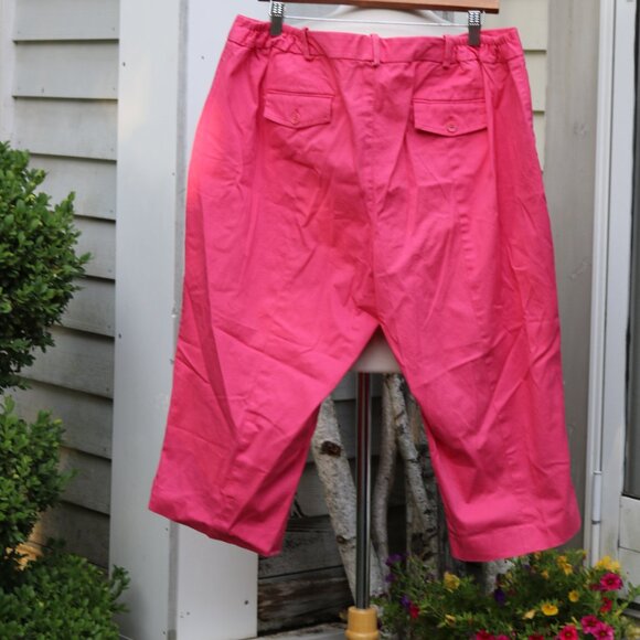 Talbots Plus Size Petite Signature Salmon Pink Stretch Cotton Capri Pants 20WP - Picture 3 of 7